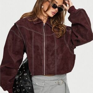 NWT Lioness Burgundy Bomber Jacket
